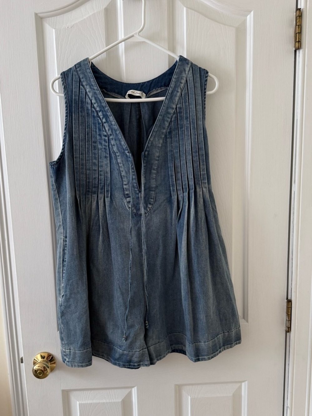 Mustard Seed Denim Sleeveless Romper